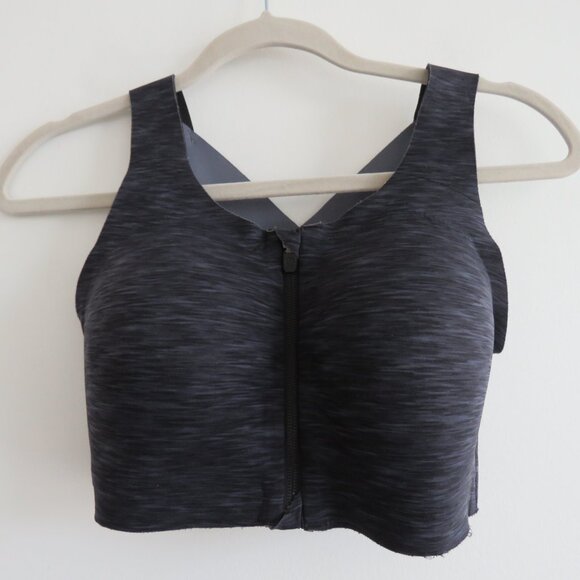 LULULEMON Enlite Bra Zip Front High Support Static Rain Dark Cast Black Size 32E - Picture 3 of 12